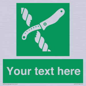 Custom sign safe condition Liferaft knife